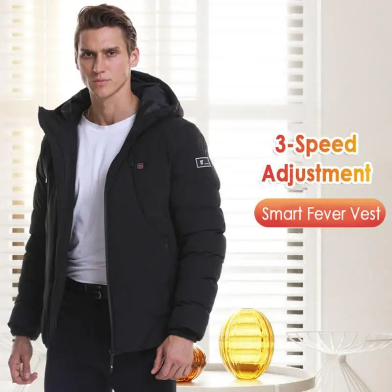 3 температурный зимний мужской USB Электрический нагревательный длинный рукав куртка с капюшоном Тактический лыжный нагревательный жилет тепловая одежда пуховое пальто