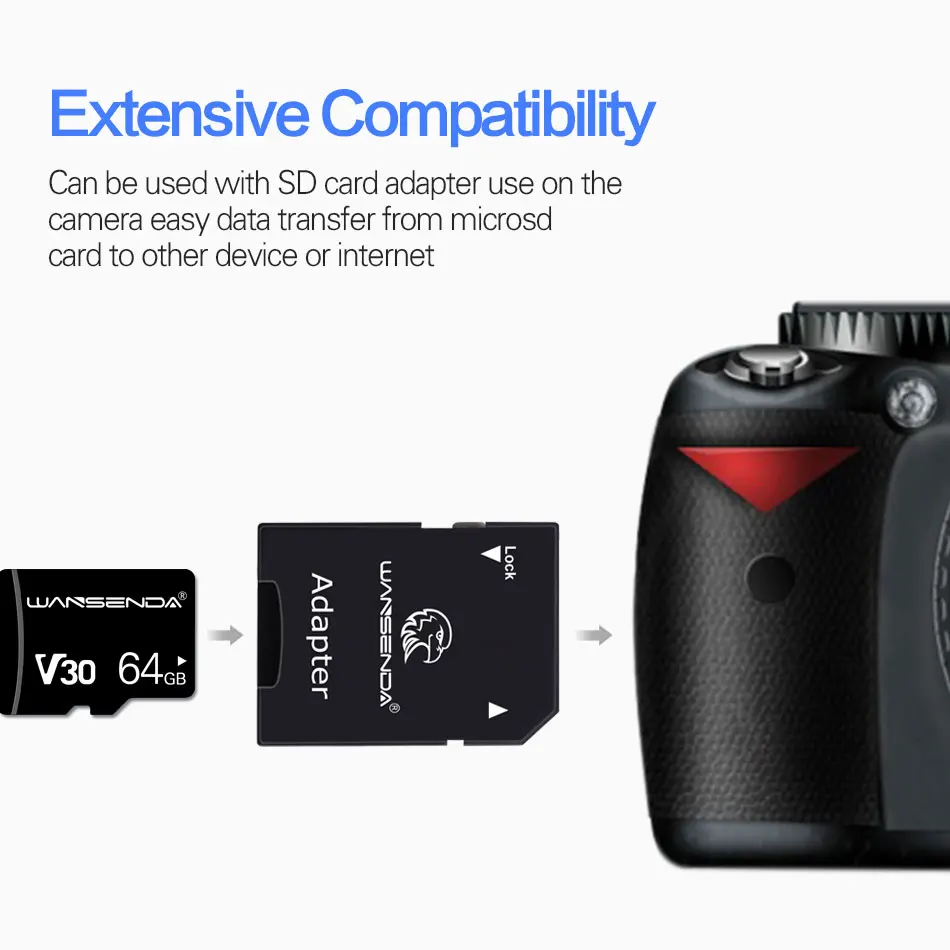 WANSENDA карта памяти Micro SD 128 Гб 64 ГБ 32 ГБ 16 ГБ 8 ГБ класс 10 SDHC SDXC MicroSD TF карта флэш-карта с бесплатным адаптером