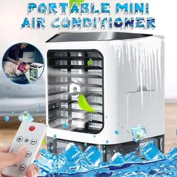 

USB Mini Portable Air Conditioner Cooler Humidifier Purifier Light Desktop Air Cooling Fan Air Cooler Fan for Office Home