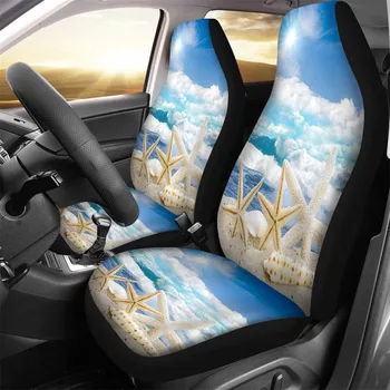 

INSTANTARTS Cute Starfish Design for Women's Durable Car Seat Covers Full Set Comfortable Car Accessories Front Seat Covers 2pcs