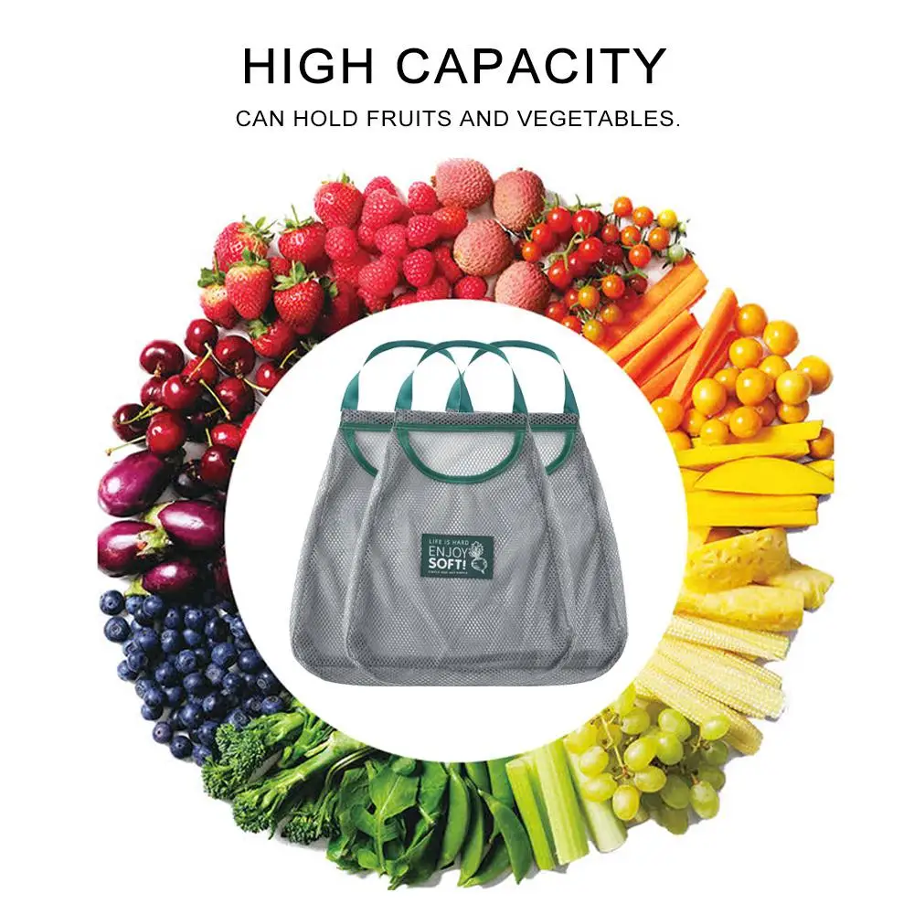 Многоразовые сетчатые сумки для покупок из органического хлопка, сетчатые сумки для производства, сумка для хранения овощей и фруктов, подвесная сумка, Органайзер
