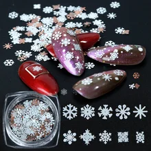 90 шт. Блестки для ногтей, блестки, золотисто-белые снежинки, для маникюра, хлопья, хромированные украшения для ногтей, УФ Гель-лак, Типсы, аксессуары LA1035