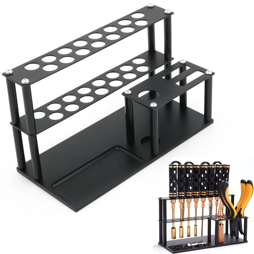 Aluminum Alloy Tool Storage Rack Screwdriver Tools Bracket Scissors Pliers Knife Storage Holder Tool Socket for RC Model DIY