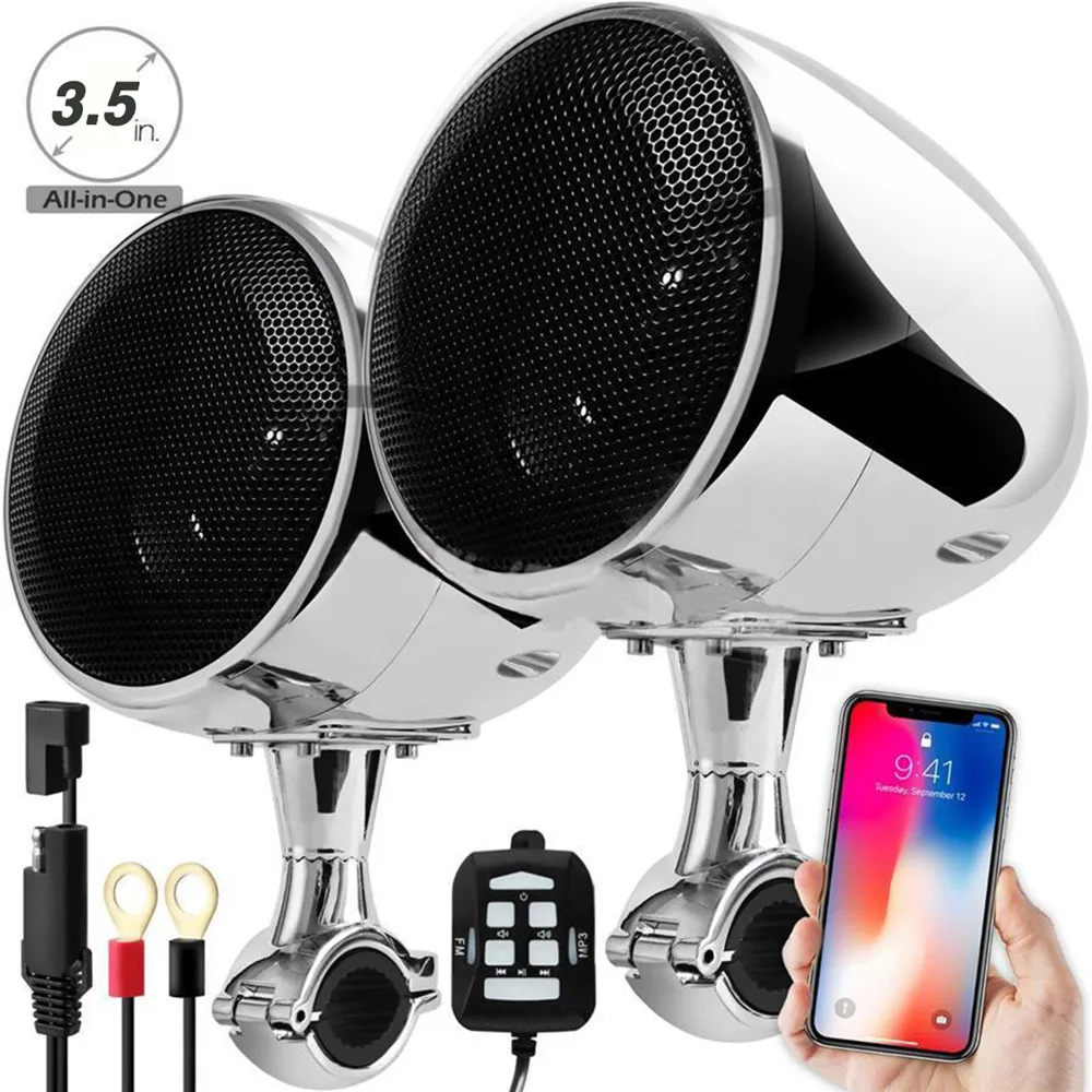 High Performance 4 Inches Waterproof Motorcycle ATV bluetooth Speaker