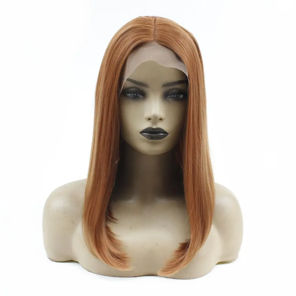 Glueless Short Bob Lace Front Wigs with Baby Hair High Quality Straight Hair Heat Resistant Synthetic Lace Front Wig for Women