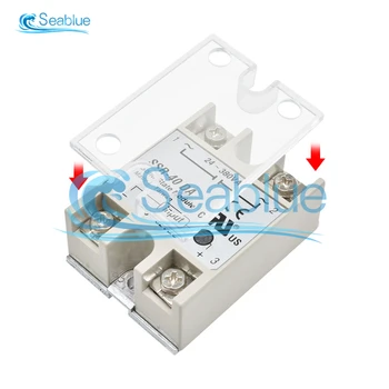 

2Pcs/lot Solid State Relay SSR Plastic Cover DC Control AC Single Phase Solid State Relay Safe Shell Case Box Front Cover