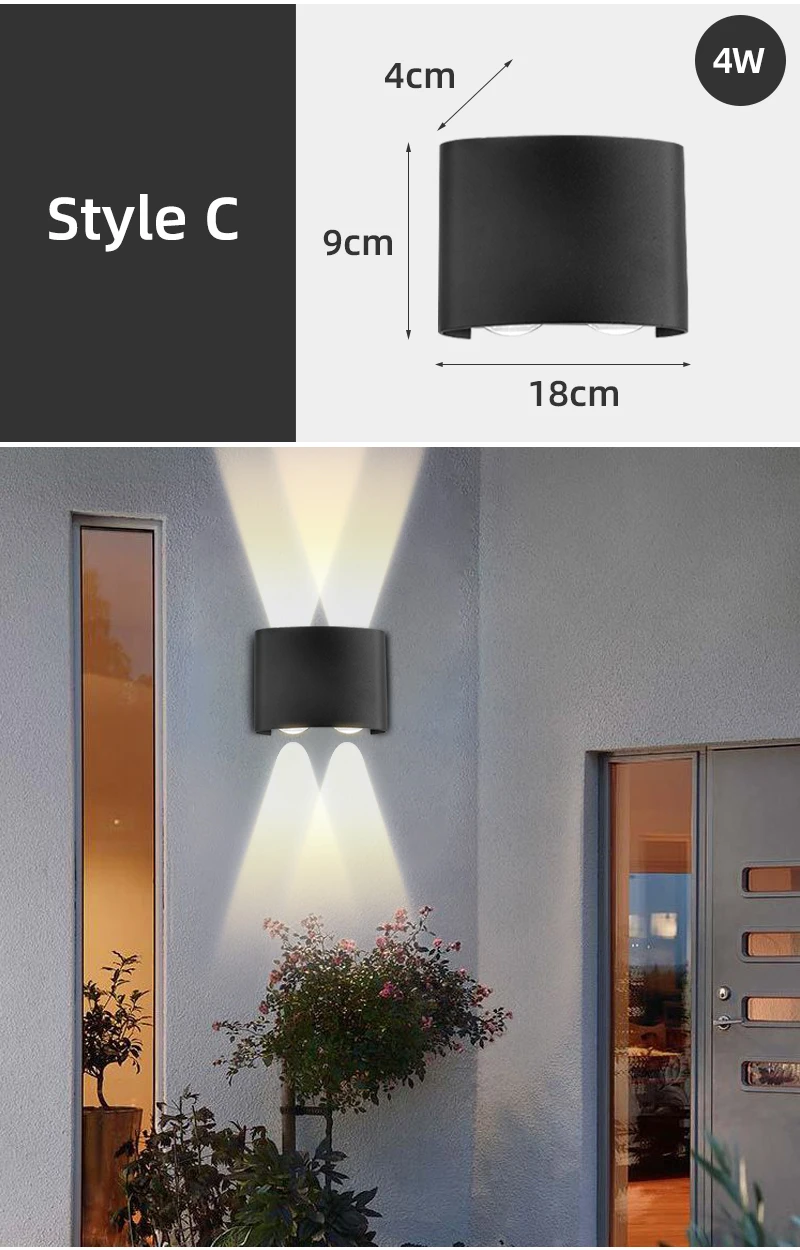 LED Wall Lamps IP65 Waterproof Indoor Outdoor Lighting Aluminum Wall Light For Home Bedroom Bedside Living Room Led Garden Porch black wall lights