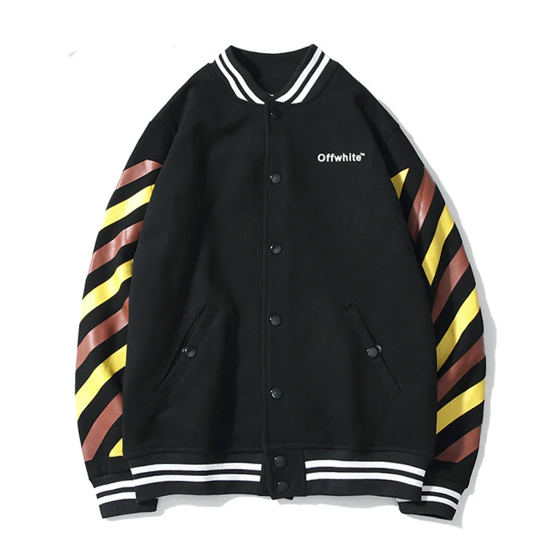 

2018 Autumn And Winter New Style Ow Europe And America Popular Brand Men And Women Teenager Fashion Baseball Uniform Cool Street