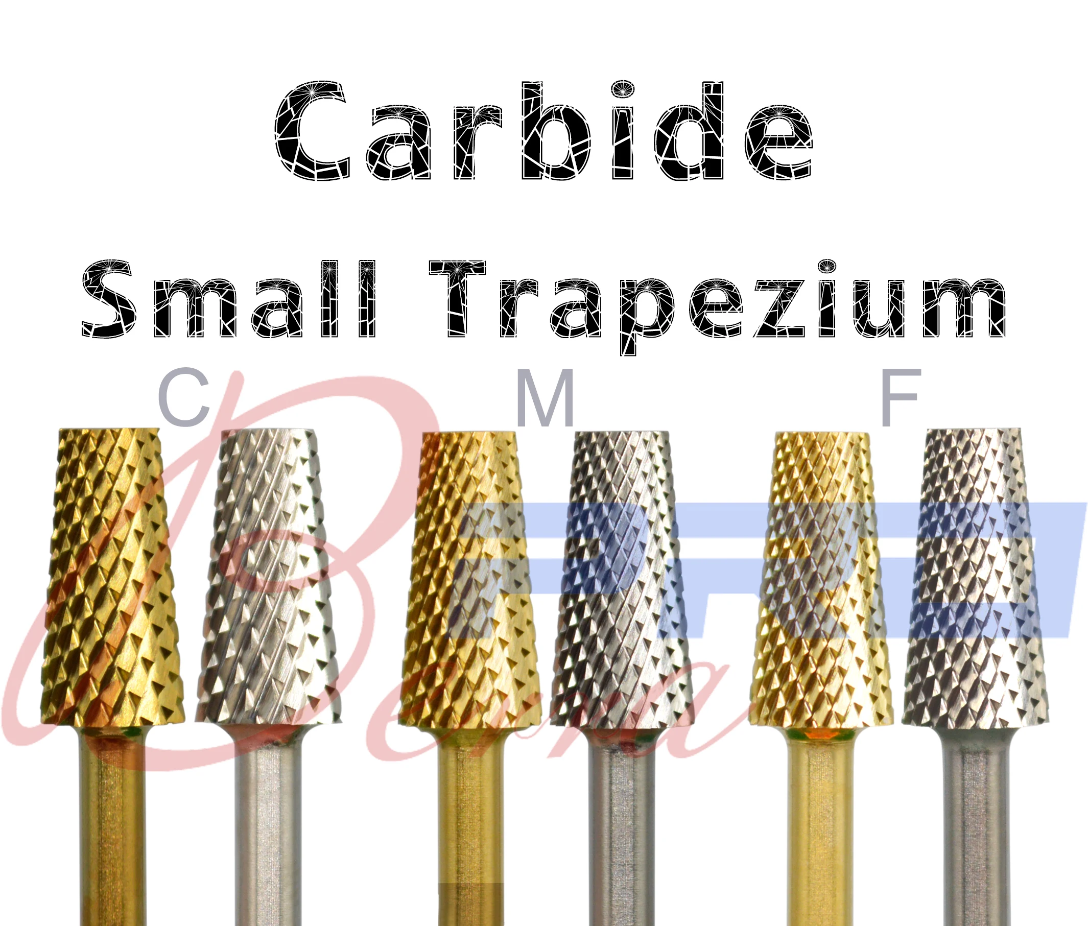 

Proberra 5.2 Small Trapezium Tapered Barrel Gold Silver Tungsten steel Accessory Carbide Mills Nail Drill Bit Manicure pedicure