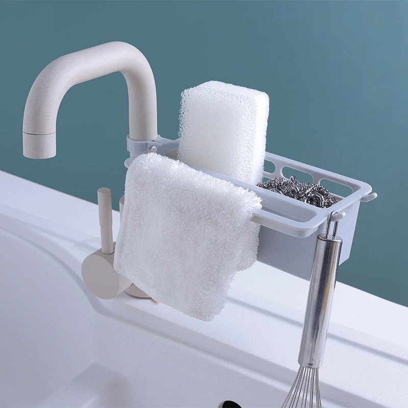 1 Set Kitchen Bathroom Sink Storage Holder& 1Pcs Wall-Mounted Air Conditioner /Tv Remote Control Storage Box Controller Mobile