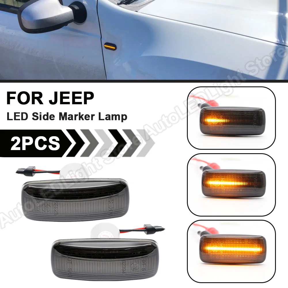 

2Pcs Dynamic LED Side Marker Light Blinker Turn Signal Lamps Indicator For Jeep Patriot Compass Commander Liberty Grand Cherokee