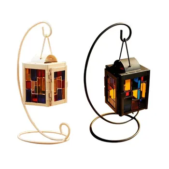 

Creative glass candle holder Christmas candle holder Classical Candlestick Retro Iron Moroccan Style Candleholder