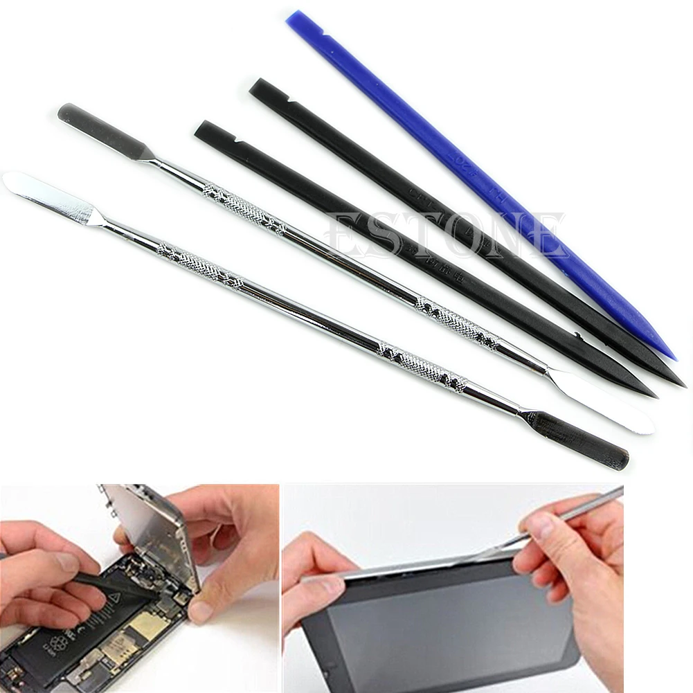

Drop Shipping 5Pcs Spudger Set Repair Opening Pry Metal Plastic Tool For iPad 5 4 3 2 & Phone