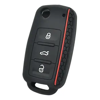 

Silicone Car Key Case For VW POLO Bora Beetle Tiguan Passat Golf Jetta Eos For SKODA Fabia Octavia Remote Fob Shell Cover