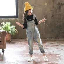 Детский комбинезон для девочек; Новинка года; модные ковбойские подтяжки в Корейском стиле для больших мальчиков и девочек; комплект из двух предметов