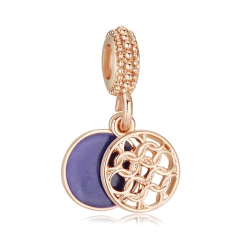 Retro Grid Pendant DIY Beads Suitable Original Pandora Charm Bracelet Ladies Jewelry Making Gifts