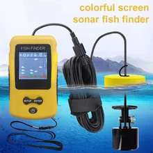 Handheld Fish Finder Portable Fishing Kayak Fishfinder Fish Depth Finder Fishing Gear with Sonar Transducer and LCD Display