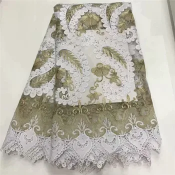 

Wonderful evening dress material French tulle lace fabric party net lace material with rhinestones ZQN262(5yards/lot)