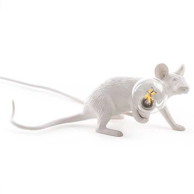 

TOP Modern Resin Mouse Table Lamp LED Rat Table Lamp Desk Kids'Gift Room Decor LED Night Lights EU Plug