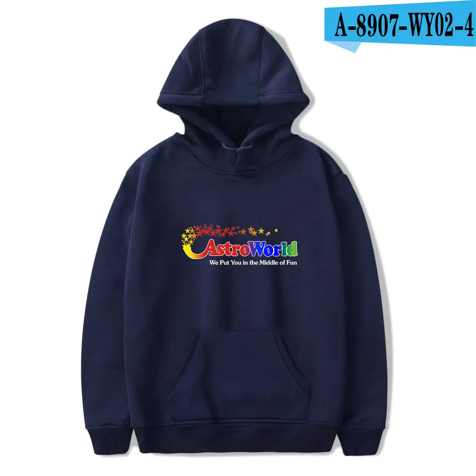 Navy blue ASTROWORLD мужские толстовки с принтом женские Новое поступление модные популярные толстовки с капюшоном ASTROWORLD кофты Пальто Плюс Размер Топы - Цвет: Navy blue