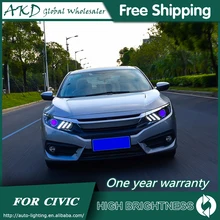 Фары для автомобиля Honda CIVIC X G10- DRL дневные ходовые огни головная лампа светодиодный Биксеноновая лампа Противотуманные фары, аксессуары для автомобиля