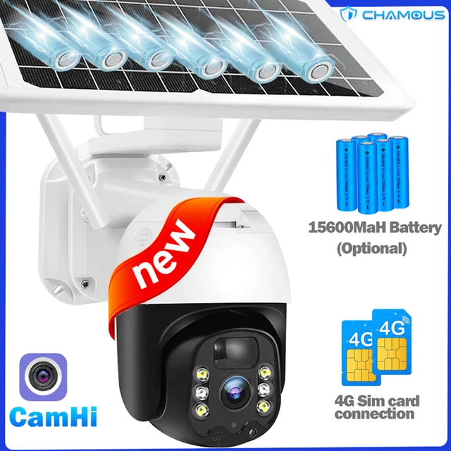 Camhi屋外カメラソーラー4グラムsimカードカメラビデオ監視バッテリーのipカメラwifiセキュリティカメラ保護cctv ptz