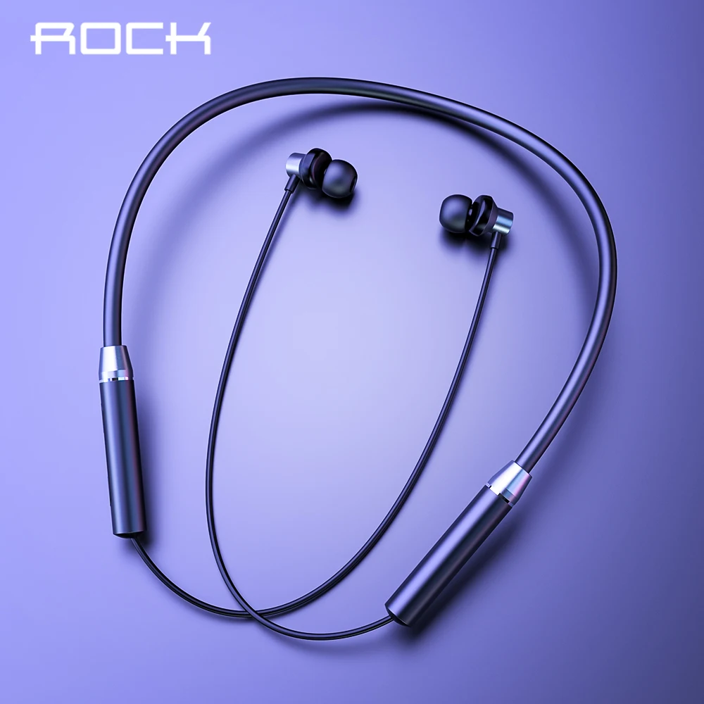 Online ROCK Sport magnético Bluetooth V5.0 Auriculares inalámbricos Auriculares magnéticos con micrófono estéreo Auriculares para el cuello