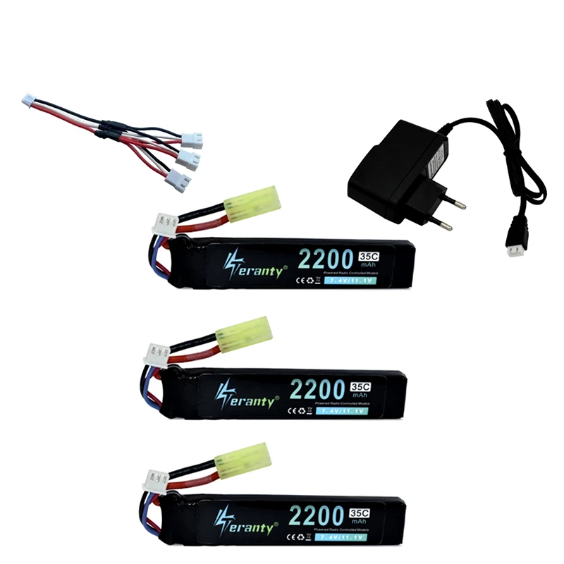 Обновление водяной пистолет Батарея + Зарядное устройство 2S 35c 7 4 V 2200mAh литий