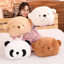 Милый мультяшный медведь голова плюшевые игрушки милая панда Подушка прикроватная диванная подушка