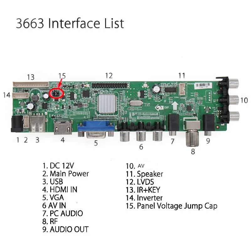 DS.D3663LUA.A8-1-A V56 V59 универсальная ЖК-плата с поддержкой DVB-T2 DVB-T DVB-C универсальная ТВ-плата 3663 управление ИК