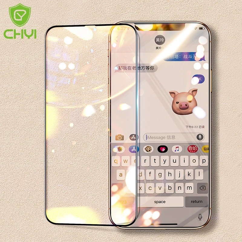 Изогнутое стекло CHYI для iphone 11 pro Max защита экрана с полным клеем олеофобное