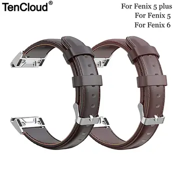 

Tencloud Smart Watch Band For Garmin Fenix 6 Oil Wax Leather Strap For Fenix 5/5 plus High Quality Wristband 22 Leather Bracelet