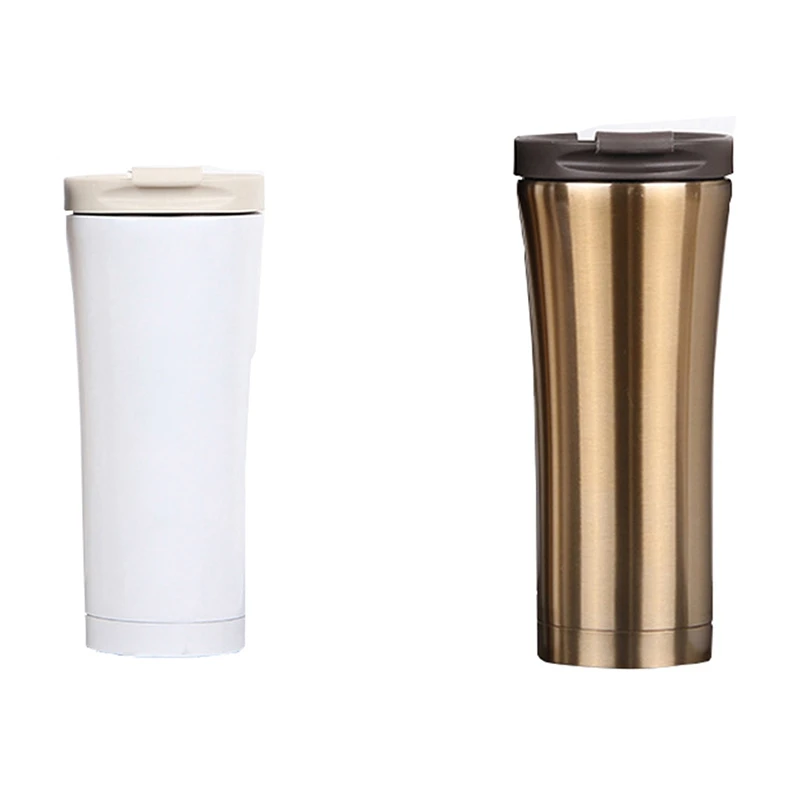 ABUI-500Ml Coffee Cup Stainless Steel Mug Double-Layer Coffee Tea Beer Mug Water Bottle Outdoor Travel Cup