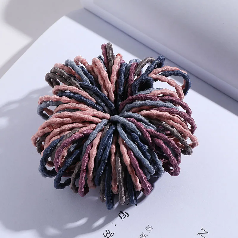 mix colors 7 New 100PCS/Lot Girls Candy Colors Nylon 3CM Rubber Bands Children Safe Elastic Hair Bands Ponytail Holder Kids Hair Accessories - Цвет: mix colors 7