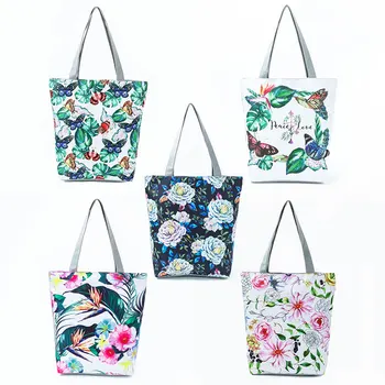 

Floral Printed Handbag Female Tote Handbag Print Shoulder Bags Daily Use Eco Shopping Bag Women Shoulder Bag High Quality