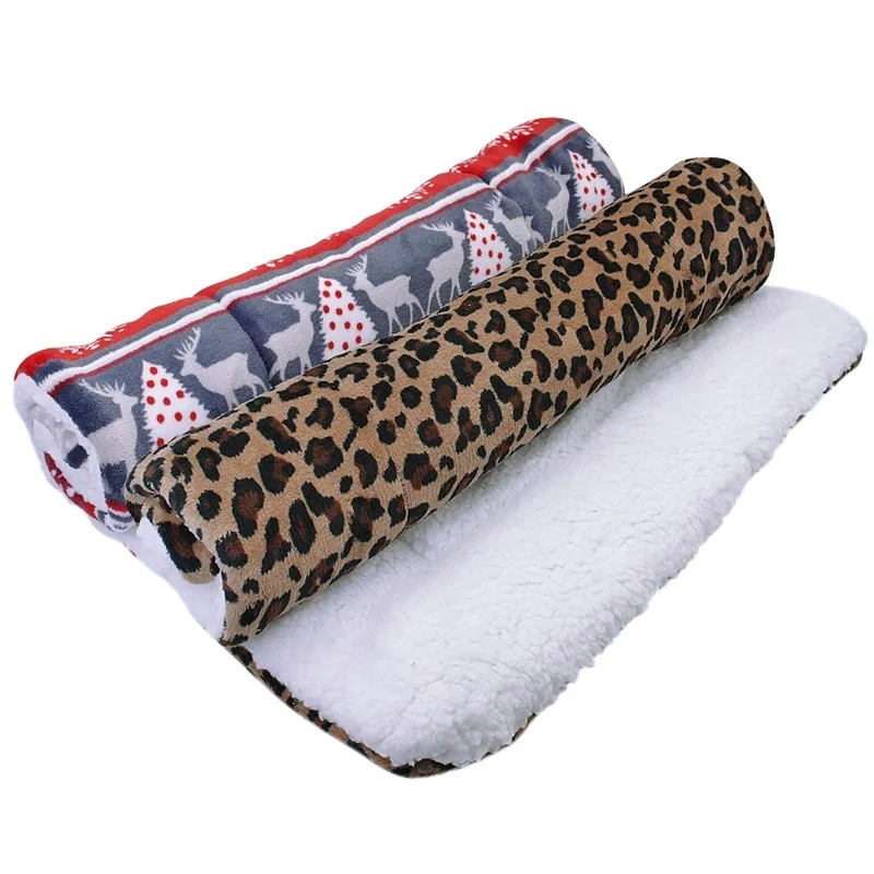 Ультра флисовый матрас для собачьей лежанки, теплый зимний домик для щенка, домик, питомник, маленькие средние и большие лежанки для собак, рождественское спальное одеяло для чихуахуа