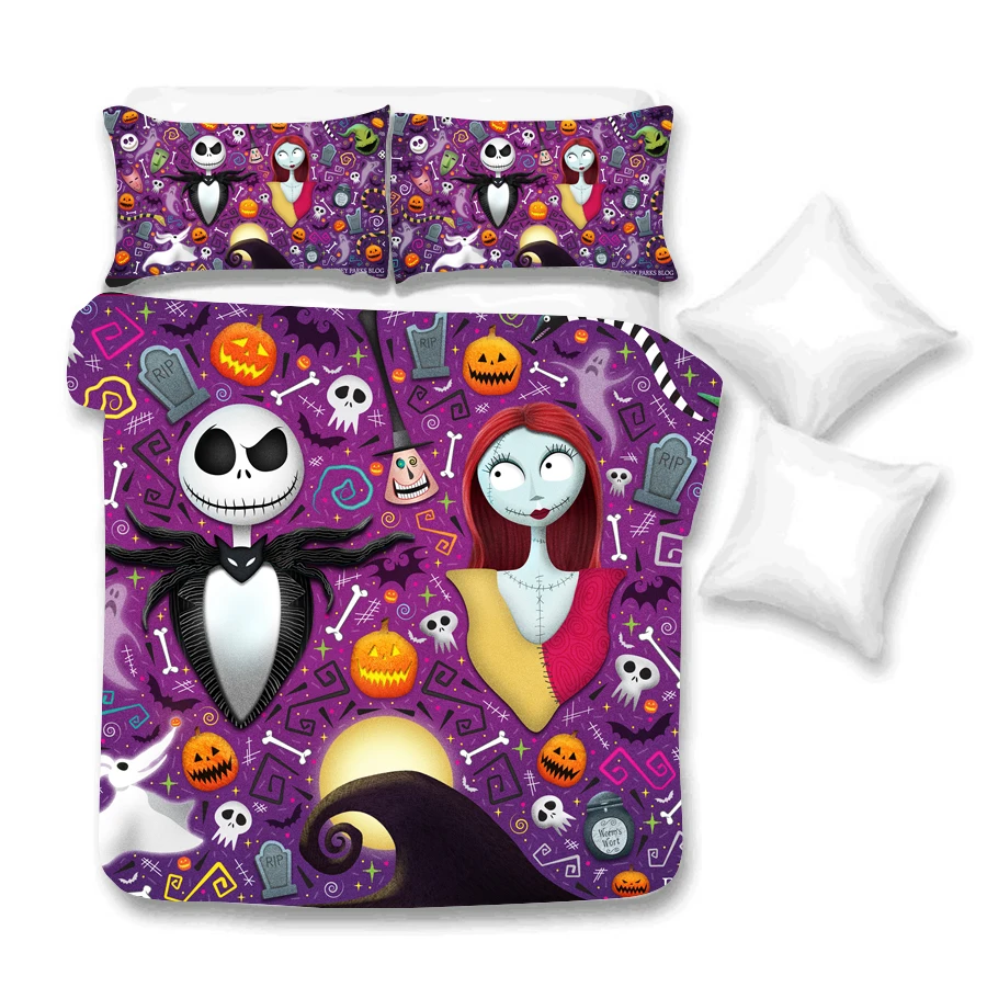 

Cartoon 3D Nightmare Before Christmas Bedding Set Printed Duvet Cover set Queen King Double Size Dropshipping