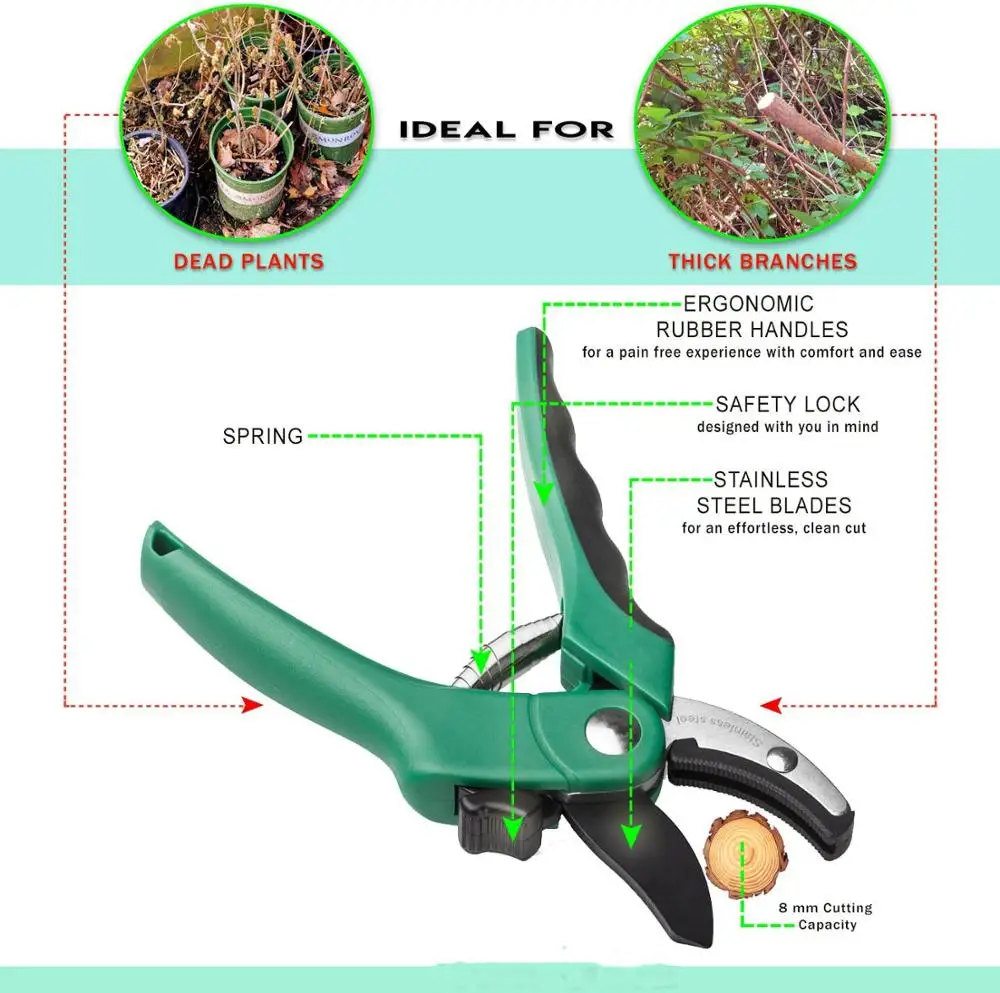 8 in. Heavy-Duty Bypass Garden and Landscape Hand Pruner