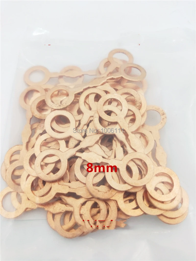 Common Rail Tube Diesel Oil Return Piep Seal Ring Washer Gasket M6 M8 Pipe Copper Clamp Pad