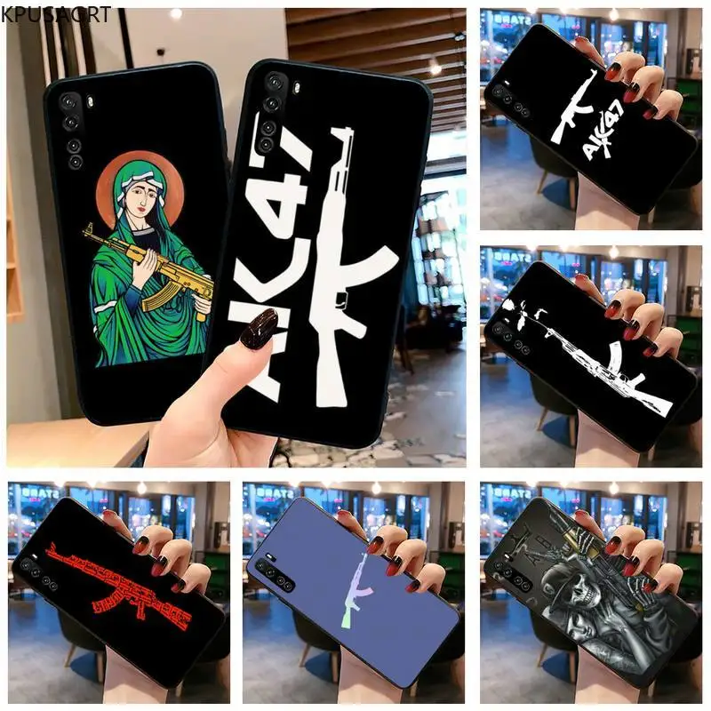 AK47 Gun Coque Soft black Phone Case for Huawei P40 P30 P20 lite Pro Mate 30 20 P Smart 2019 prime | Мобильные телефоны и