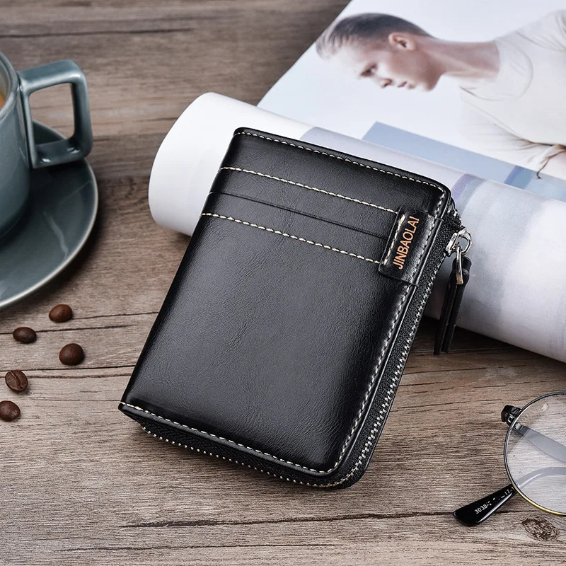 

Men Fashion Casual Wallet Men's Zip Coin Purse MEN'S Wallet a Generation of Fat
