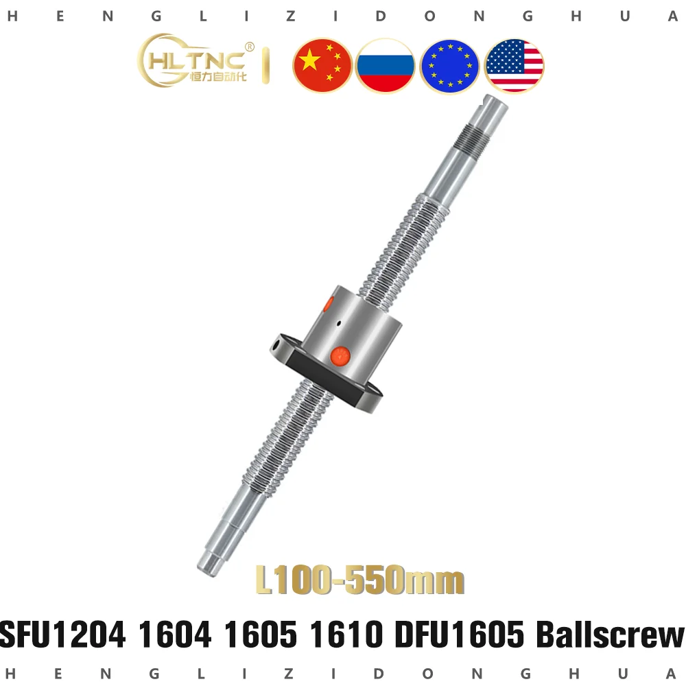 Antibacklashed SFU1604-1050mm Ball Screw & Single Flange BallNut NO End Machine 