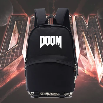 

Retro game concept black nylon DOOM backpacks game fans gift backpacks student backpack NB075