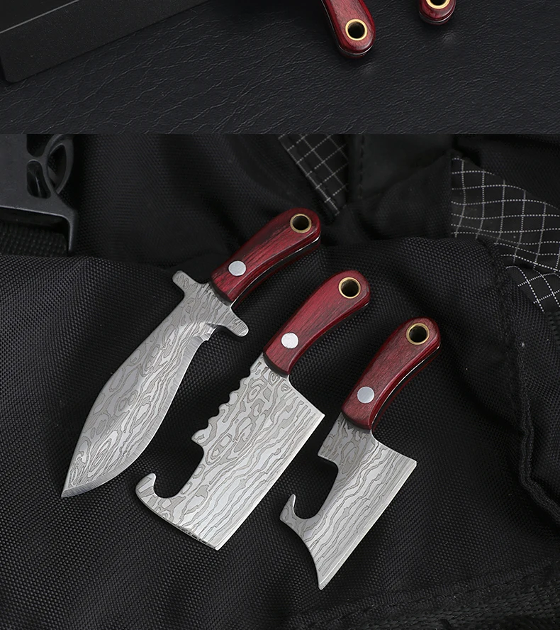 Mini kitchen Knife Unboxing Portable Small Blade Wine Bottle Opening Paper Cutting EDC Keychain Hanging Multi Survival Tools