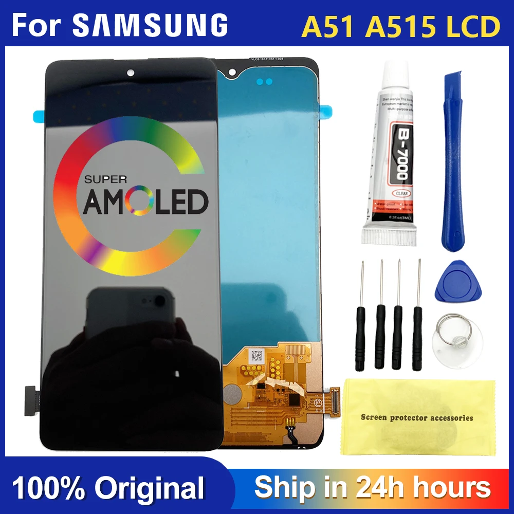 Супер AMOLED оригинальный LCD для Samsung A51 2020 A515 A515F lcd ЖК-экран сенсорный дигитайзер