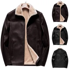 Мужская кожаная куртка осень зима кожаная курка мужская jaqueta de couro masculino Байкерская мотоциклетная куртка на молнии с длинными рукавами#3