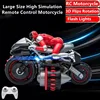Large Size High Simulation Motorcycle 2.4G Remote Control Motorcycle Stunt Driving 3D Flips Rotation RC Stunt Motorbike Boy Gift 1