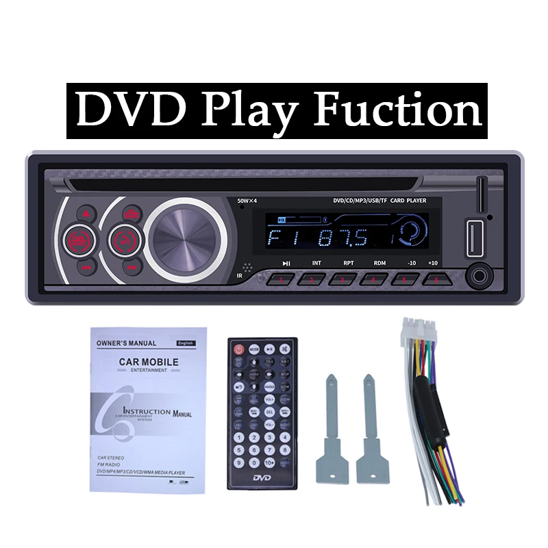 Автомобильный CD VCD dvd-плеер стерео MP3 MP4 плеер с Bluetooth AUX USB FM радио в тире Авторадио Поддержка внешнего воспроизведения видео