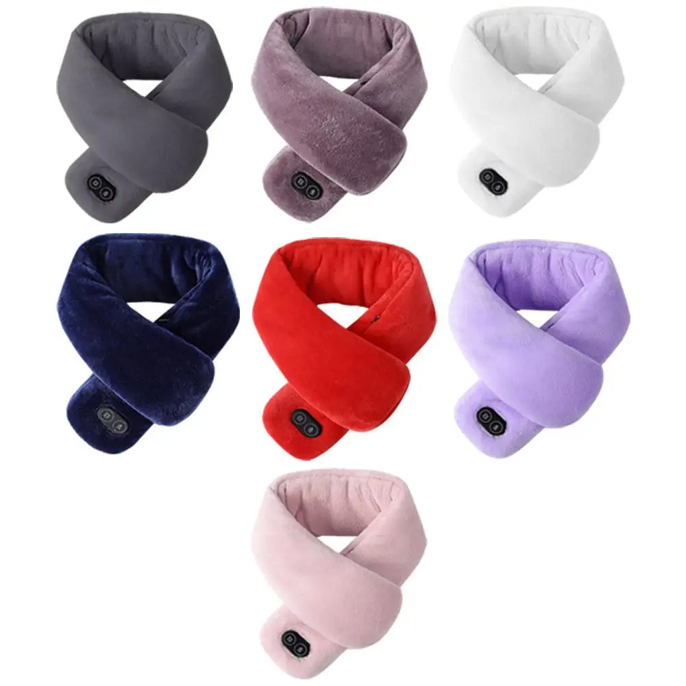 

Winter Heated Scarf Vibration Massage Neckerchief waterproof USB Recharge Double control switch Scarf for Cycling outdoor sport