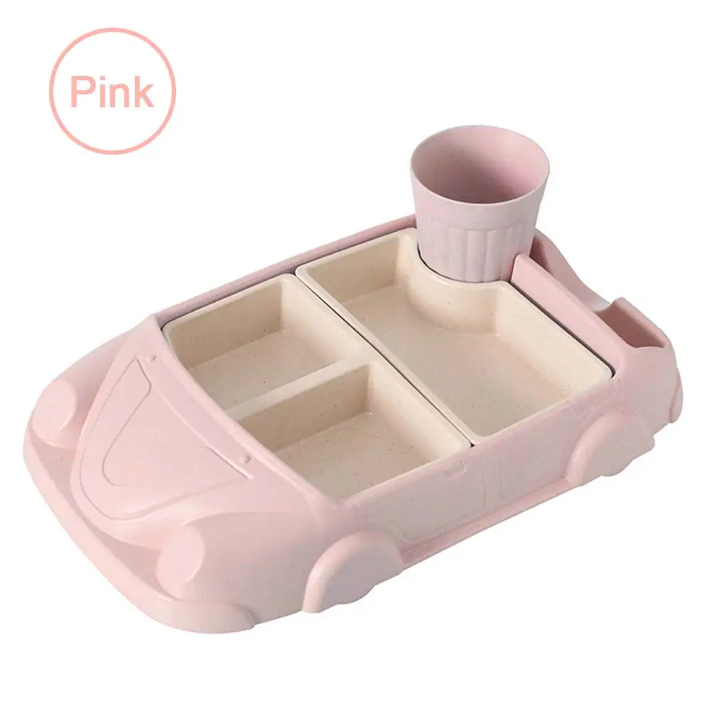 Utensílios de Mesa Forma do Carro Comida para Bebê Fibra de Bambu Alimentação do Bebê Crianças Tigela Copo Placas Recipientes Infantil Formação Pratos Conjuntos 10 Computers & Electronics